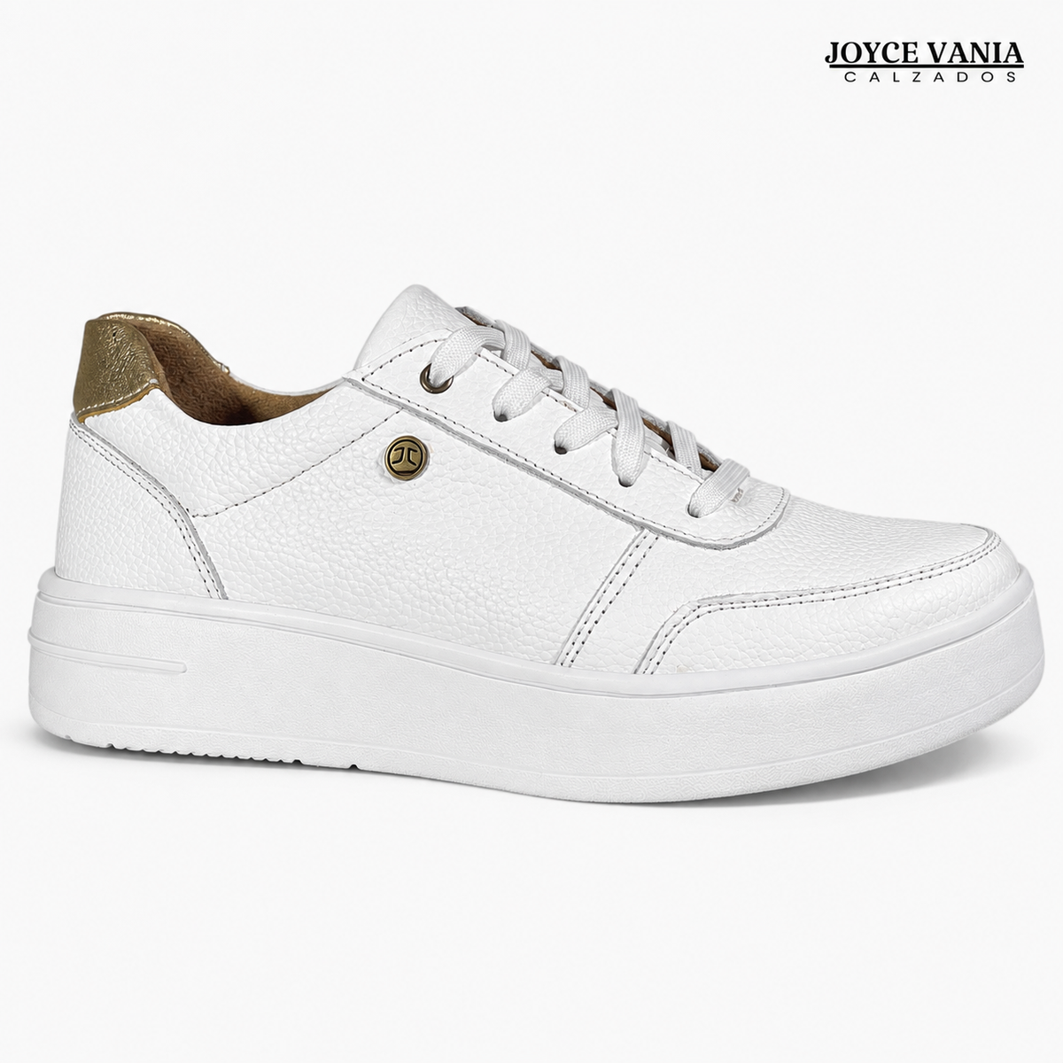 Zapatillas Urbanas Mujer de Cuero Regina Blanco