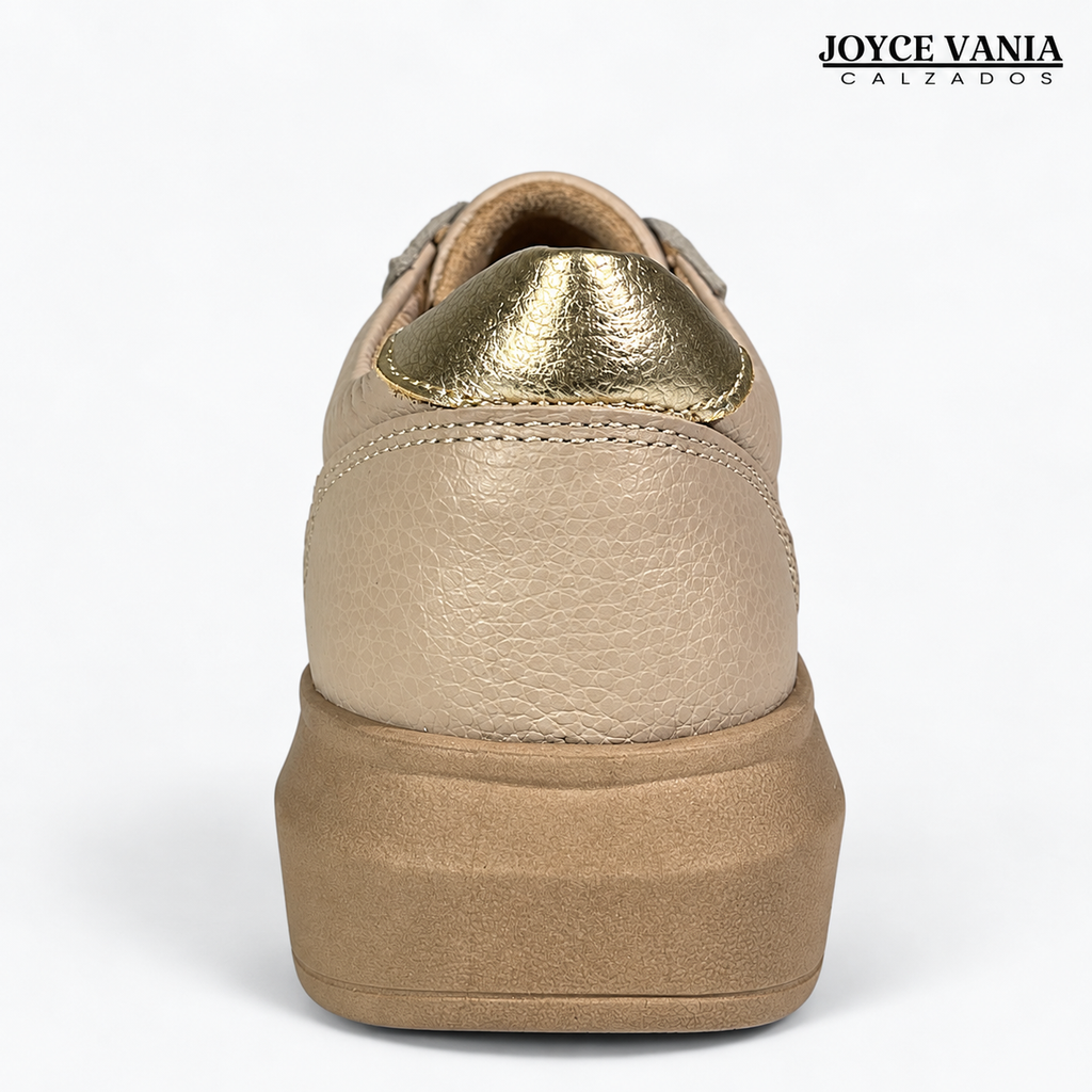 Zapatillas Urbanas Mujer de Cuero Regina Beige