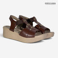 Sandalias de Cuero Mujer Solana marrón