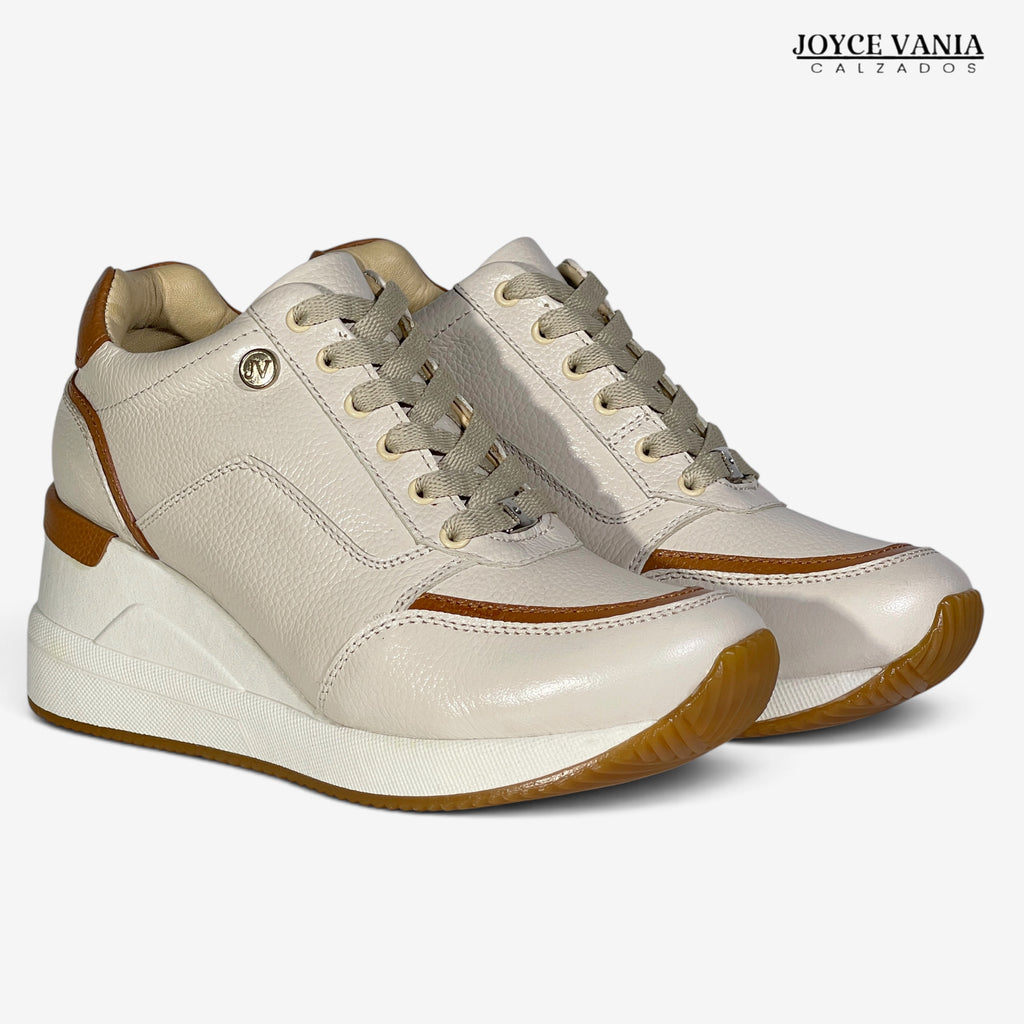 Zapatillas Urbanas de Cuero Mujer Oasis beige