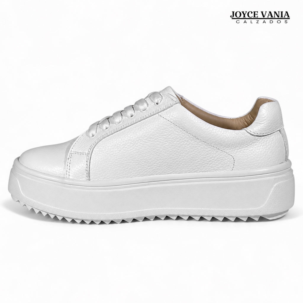 Zapatillas Urbanas Mujer de Cuero Samira Blanco