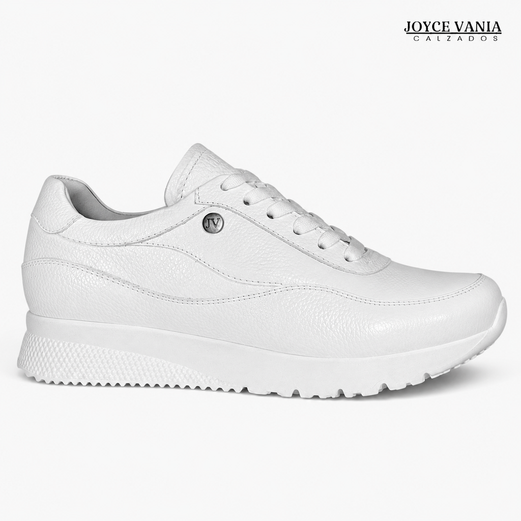 Zapatillas Urbanas Mujer de Cuero Angie Blanco