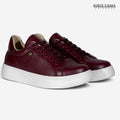 Zapatillas Urbanas de Cuero Mujer Senda vino borgoña