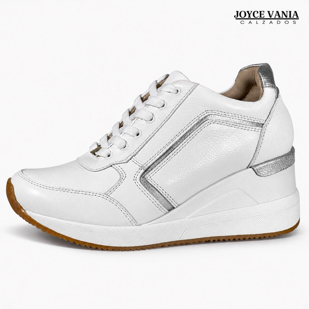 Zapatillas Urbanas Mujer de Cuero Lyra Blanco