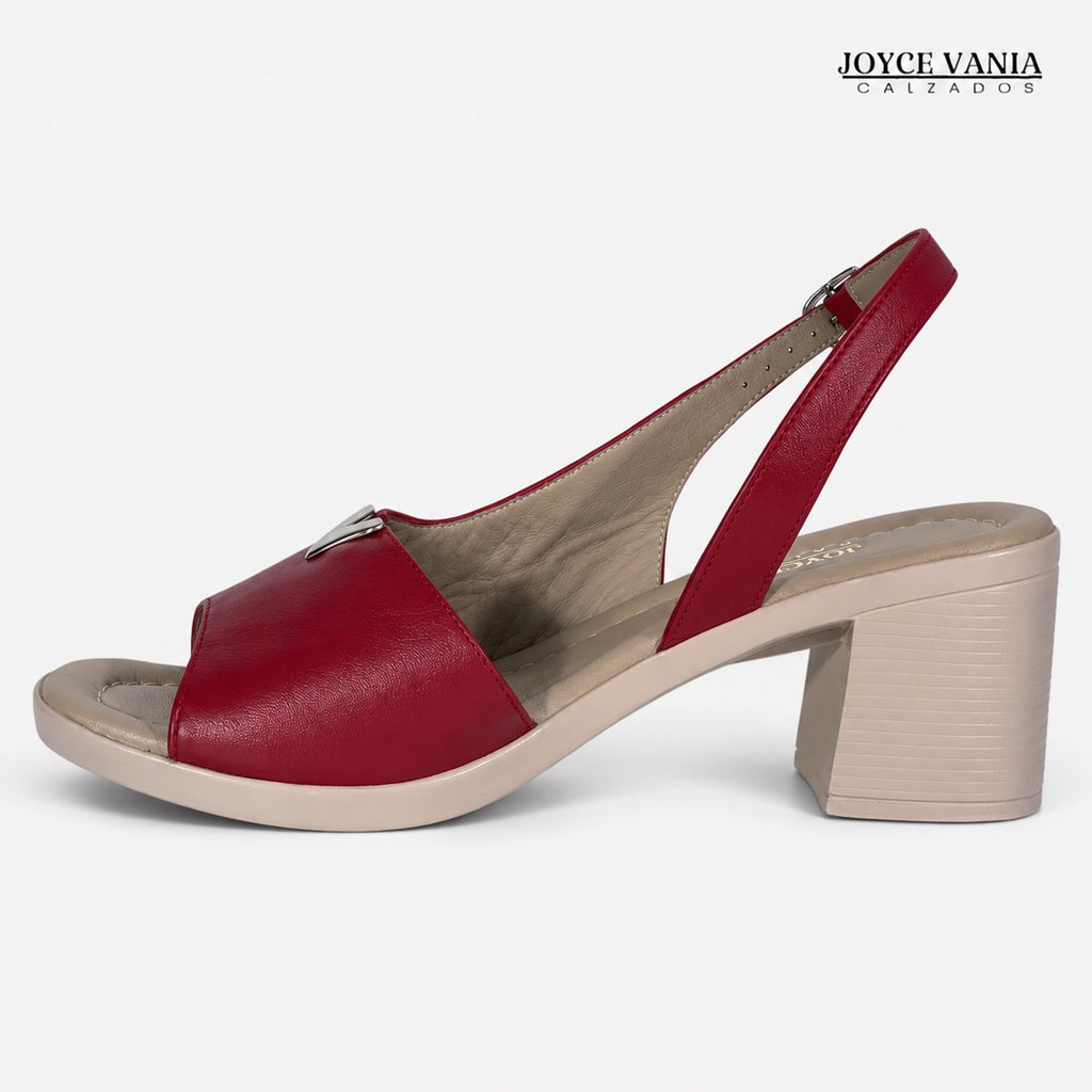 Sandalias de Cuero Mujer Isidora cherry
