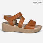 Sandalias de Cuero Mujer Ambar miel