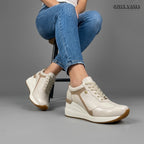 Zapatillas Urbanas de Cuero Mujer Siena beige