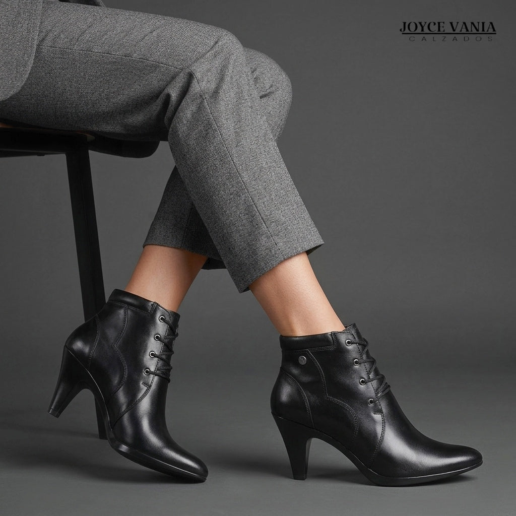 Botines de Cuero Mujer Camila Negro
