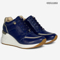 Zapatillas Urbanas de Cuero Mujer Oasis azul