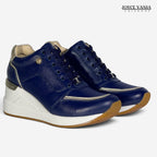 Zapatillas Urbanas de Cuero Mujer Oasis azul