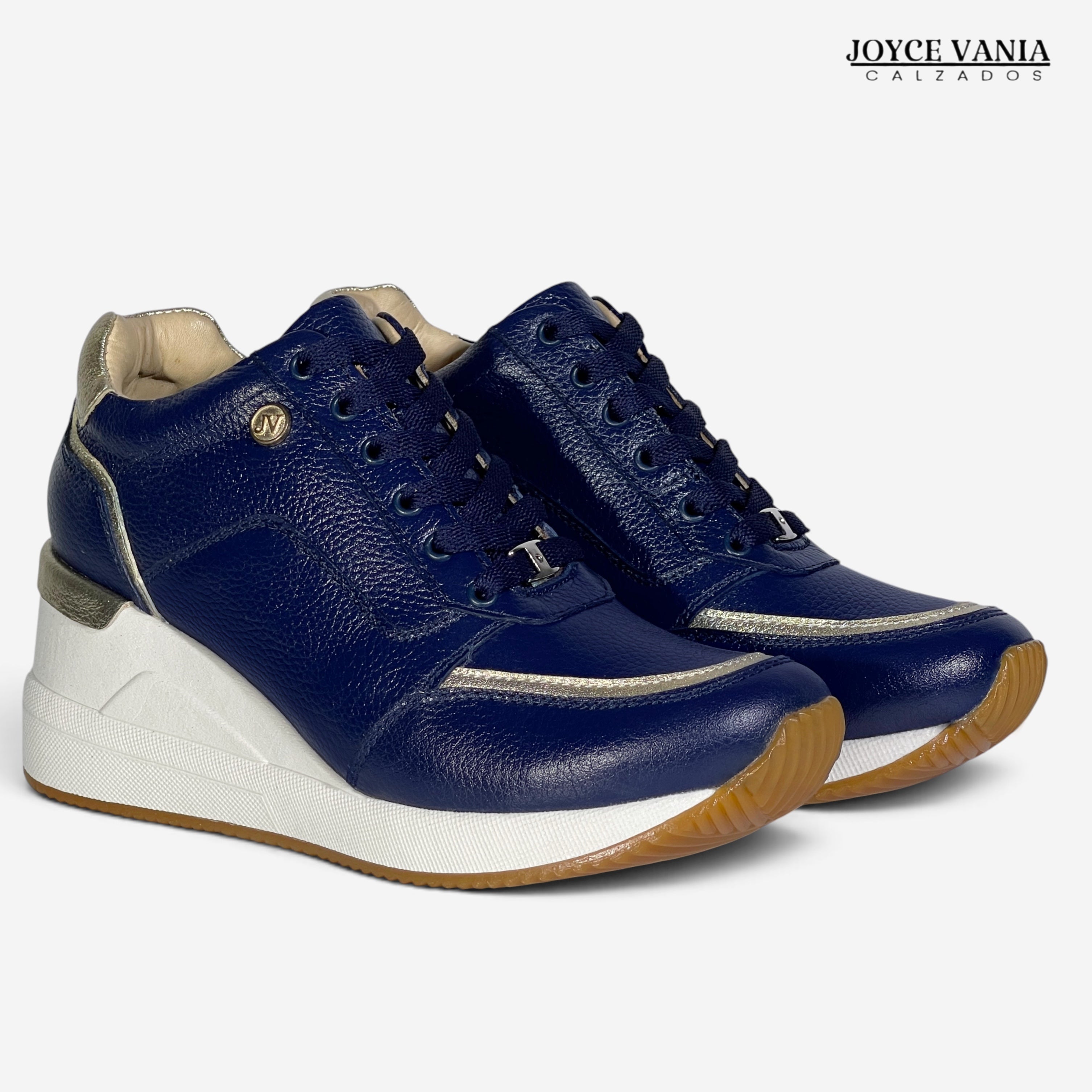 Zapatillas Urbanas de Cuero Mujer Oasis azul