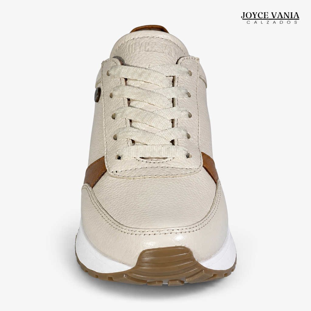 Zapatillas Urbanas de Cuero Mujer Aurora beige