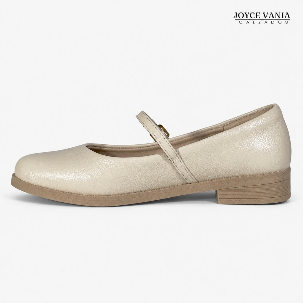 Zapatillas Urbanas de Cuero Mujer Sandra beige