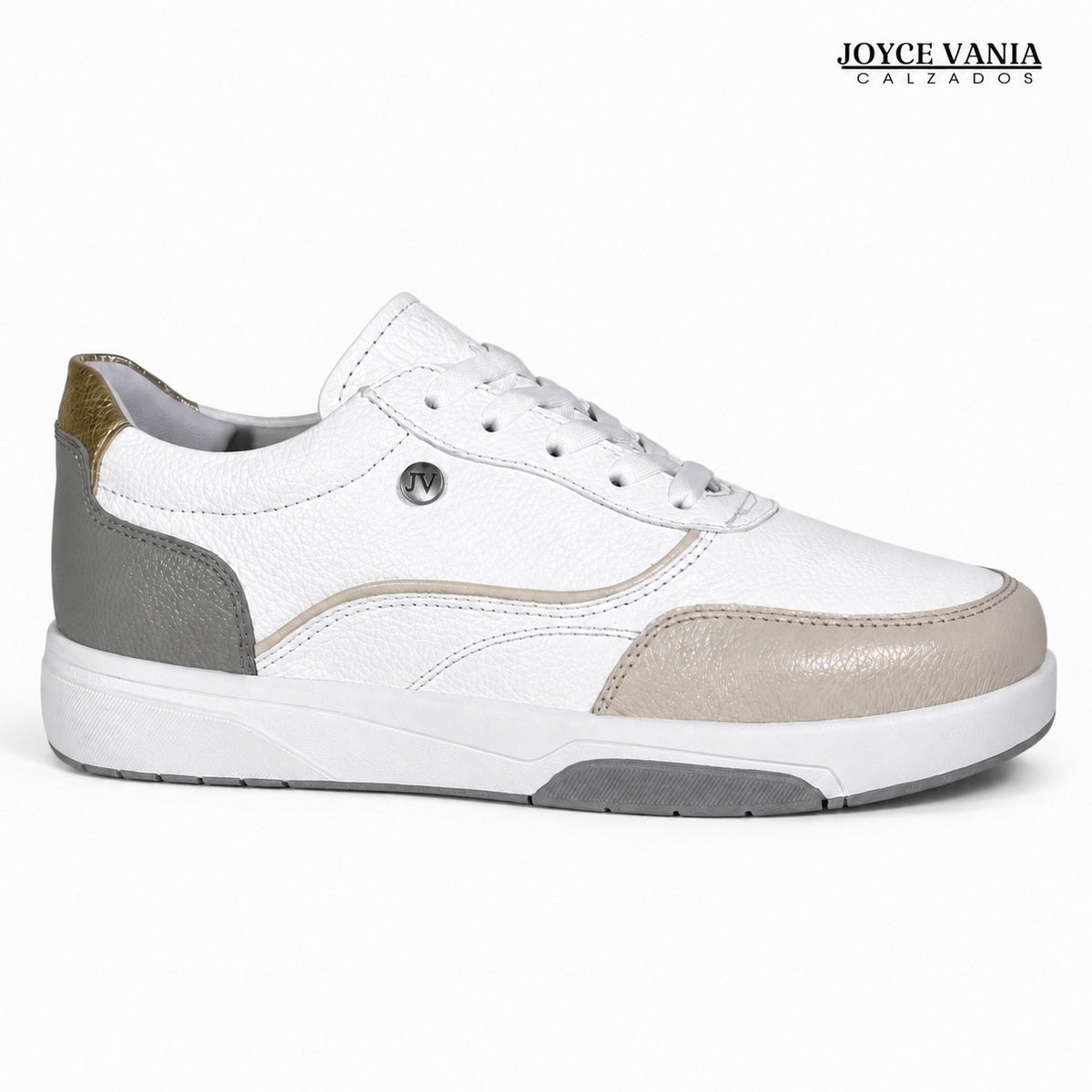 Zapatillas Urbanas de Cuero Mujer Esencia blanco