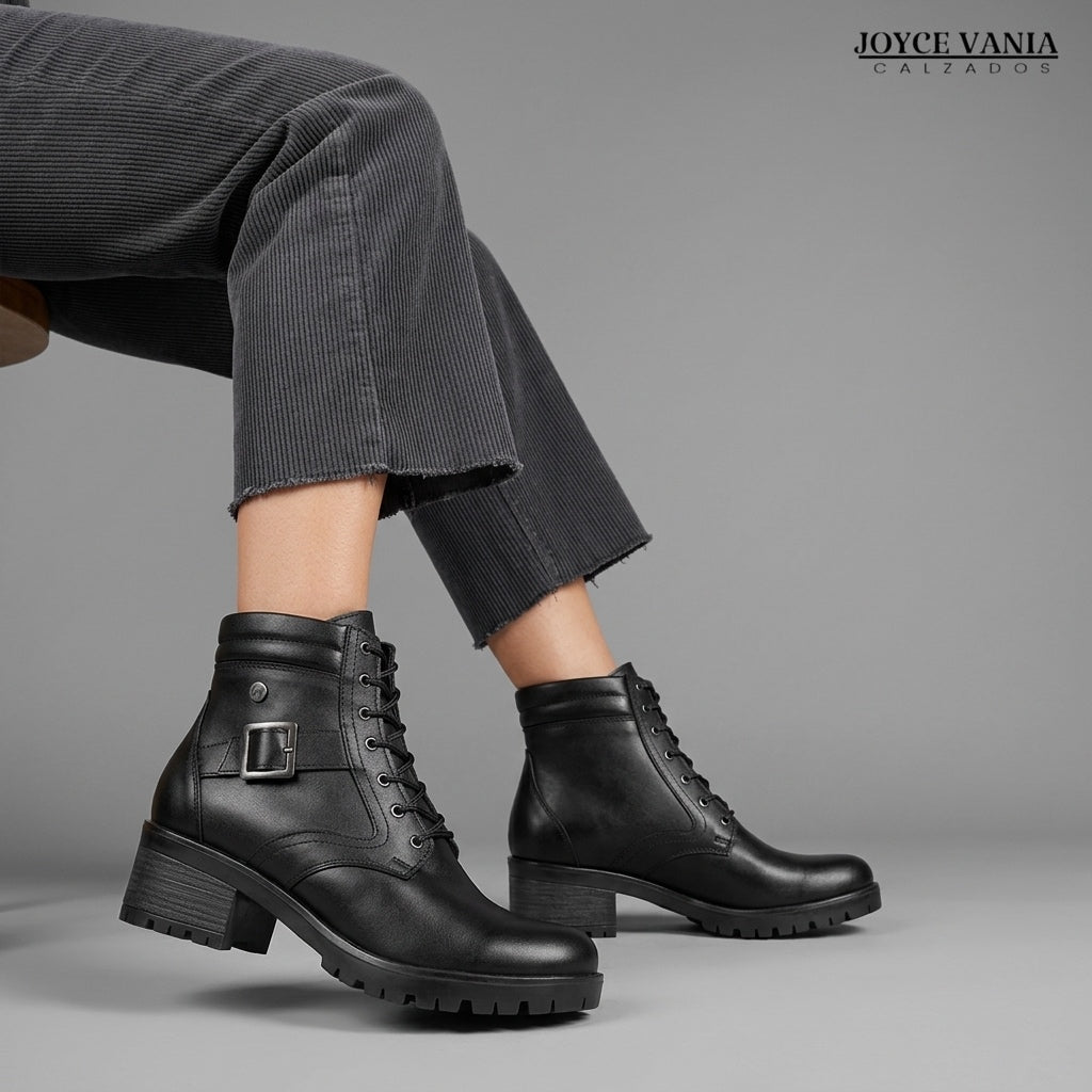 Botines Mujer de Cuero Isaura negro