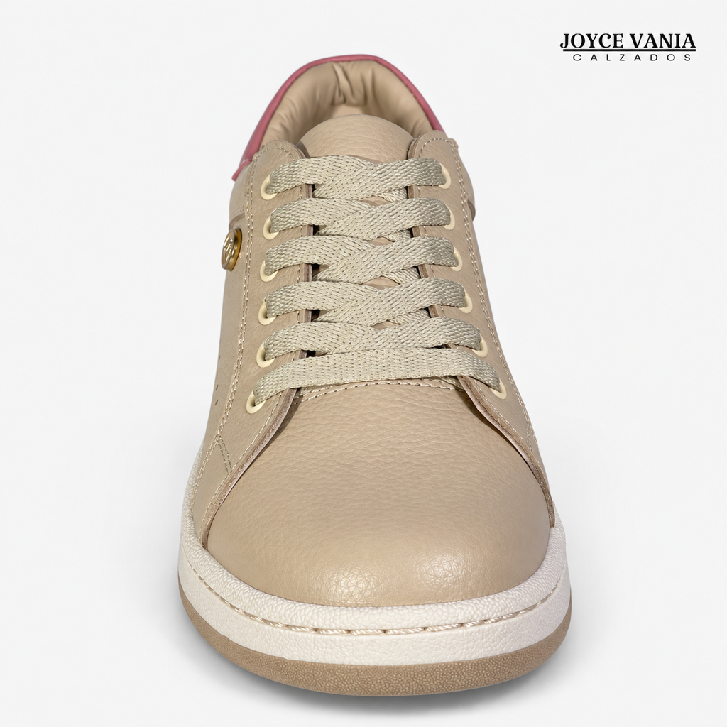 Zapatillas Urbanas de Cuero Sorella Beige