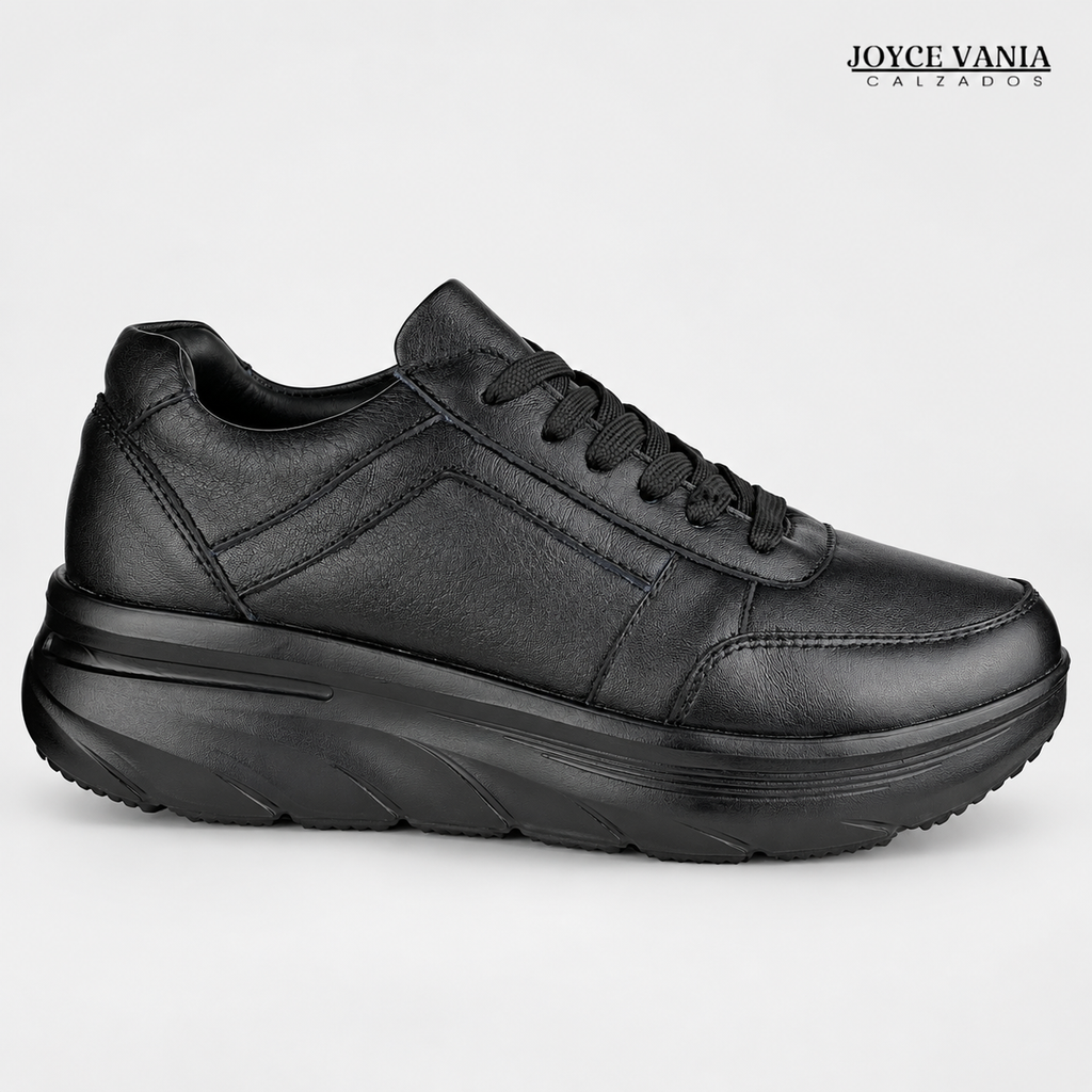 Zapatillas Urbanas Mujer de Cuero Ibeth Negro