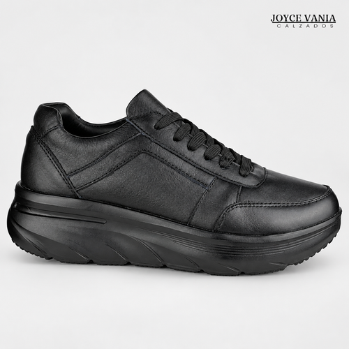 Zapatillas Urbanas Mujer de Cuero Ibeth Negro