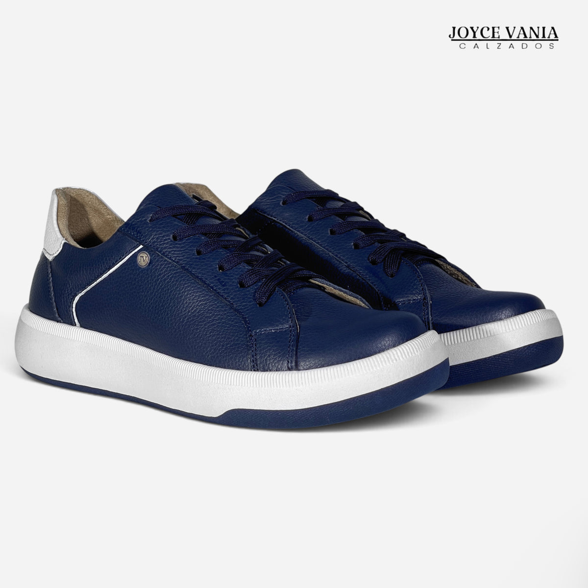 Zapatillas Urbanas de Cuero Mujer Mabel azul marino