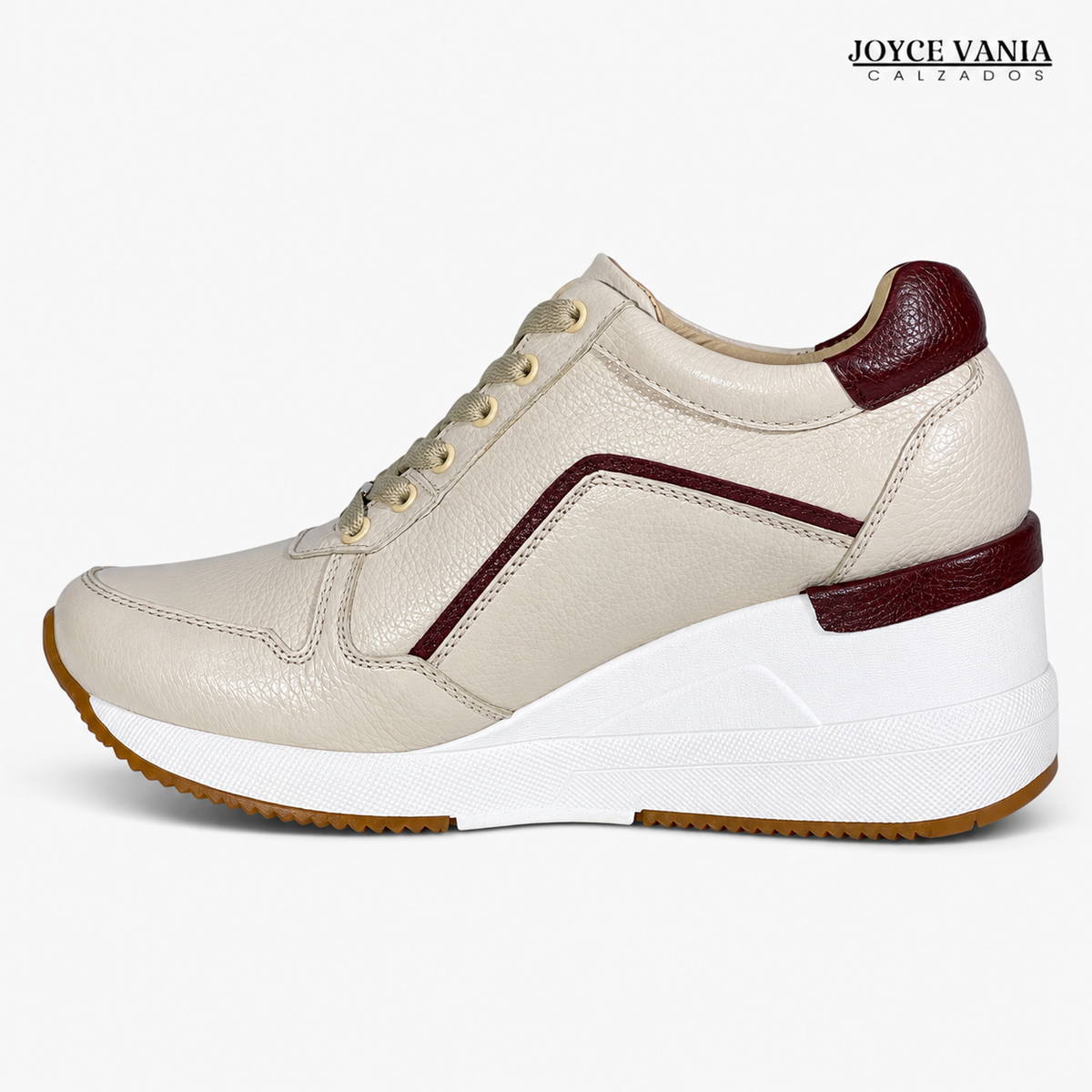 Zapatillas Urbanas de Cuero Mujer Alba beige