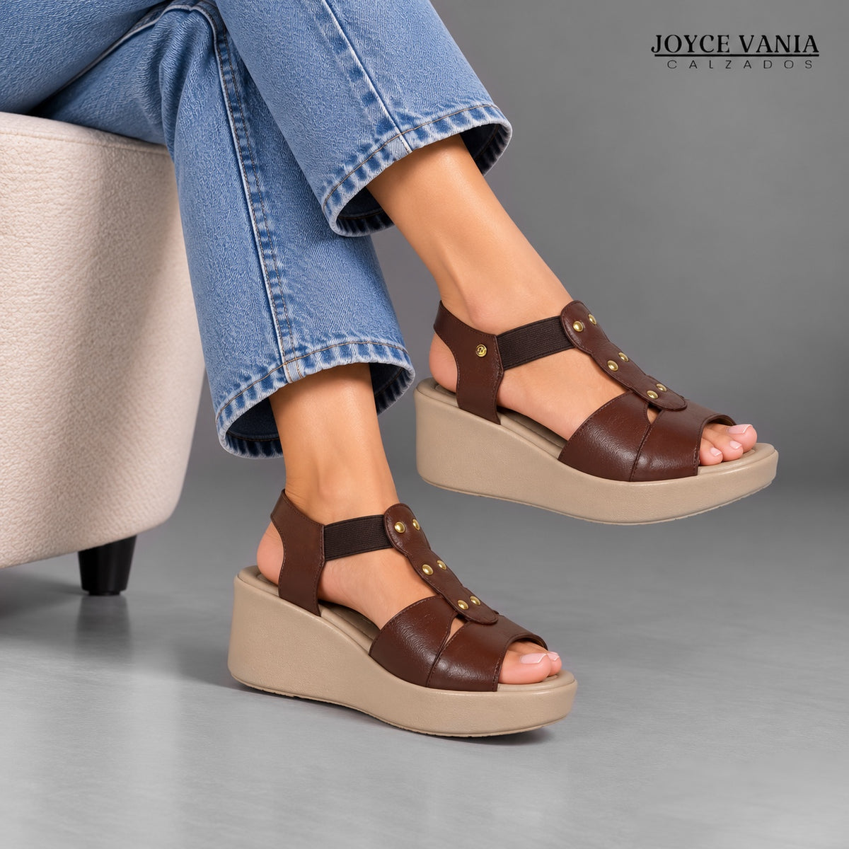 Sandalias de Cuero Mujer Solana marrón