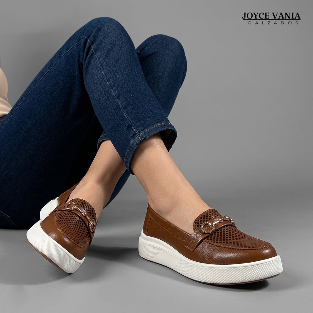 Mocasines de Cuero Mujer Pilar marrón