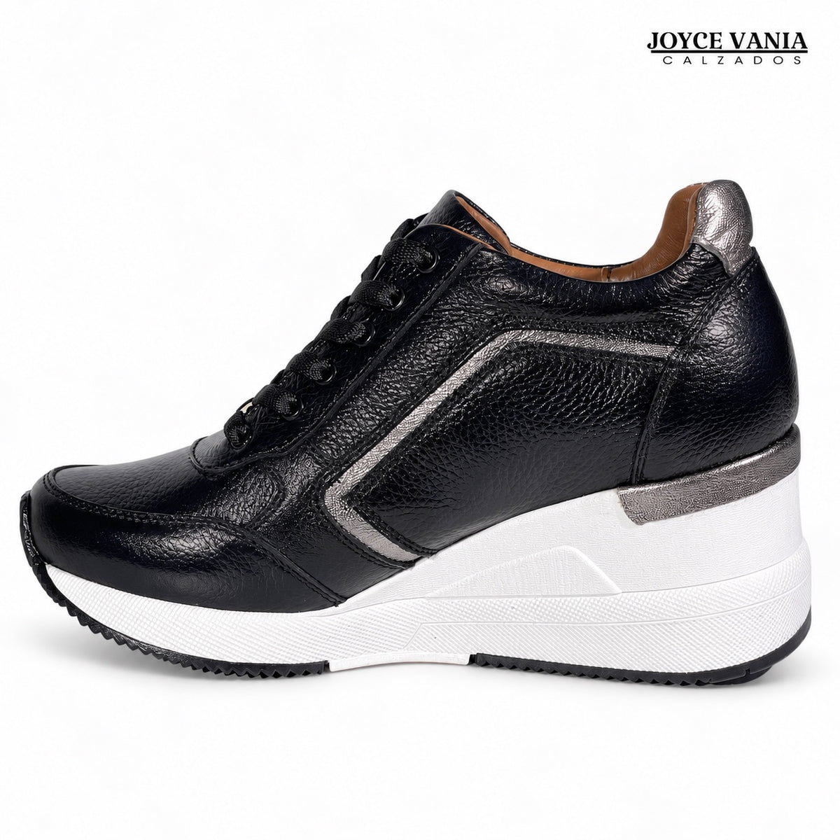 Zapatillas Urbanas Mujer de Cuero Lyra Negro