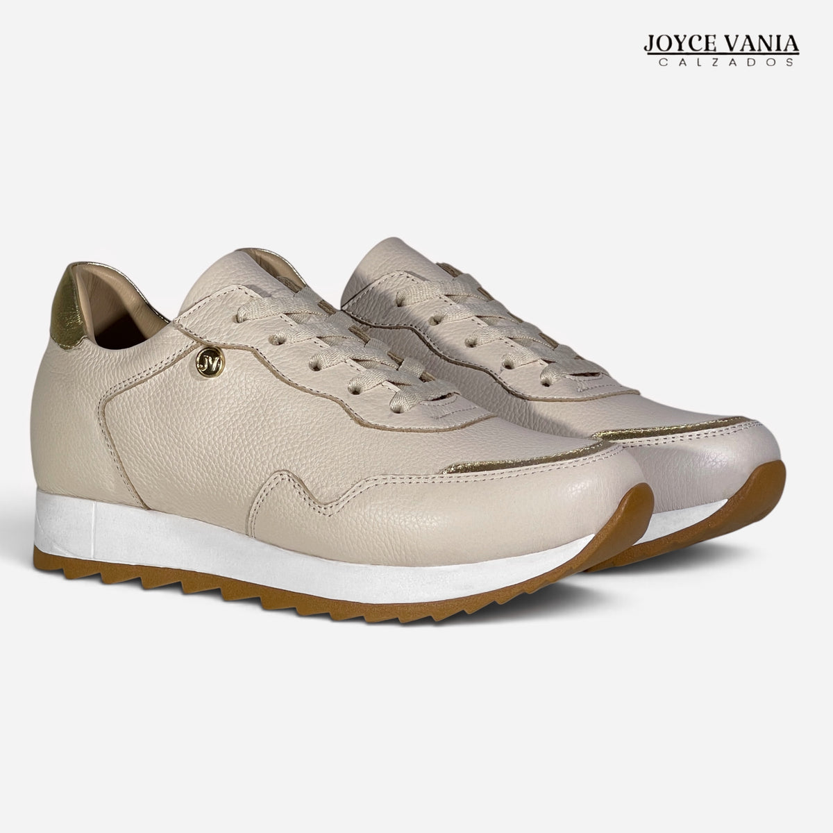 Zapatillas Urbanas de Cuero Mujer Serena beige