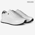 Zapatillas Urbanas de Cuero Mujer Laura blanco/negro