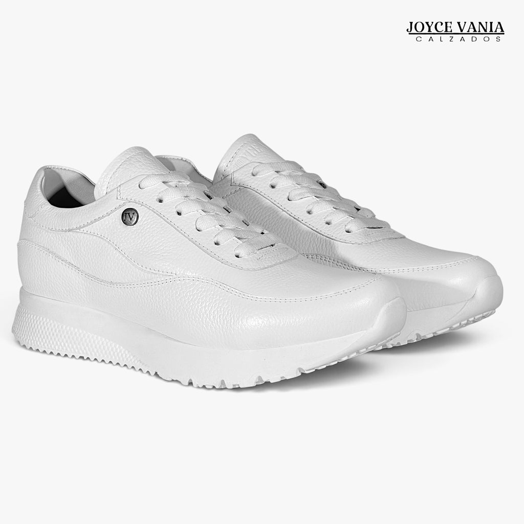 Zapatillas Urbanas Mujer de Cuero Angie Blanco