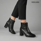Botines de Cuero Mujer Monica Negro