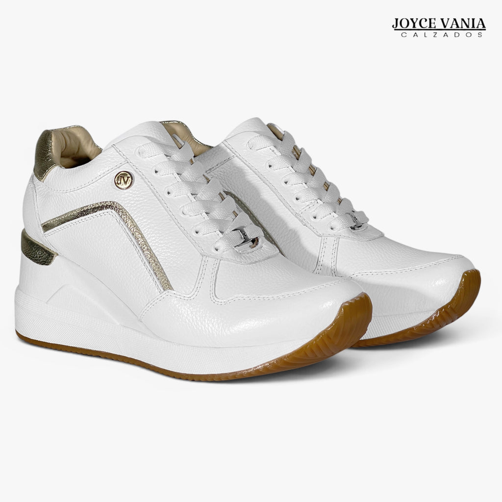 Zapatillas Urbanas de Cuero Mujer Alba blanco