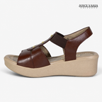 Sandalias de Cuero Mujer Solana marrón