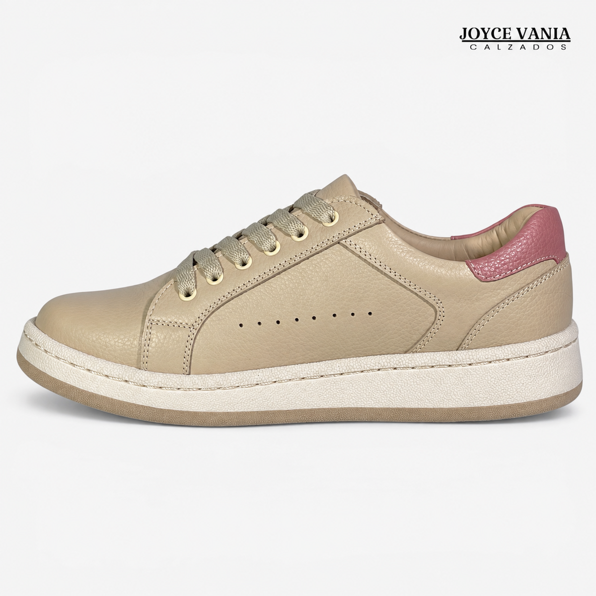 Zapatillas Urbanas de Cuero Sorella Beige