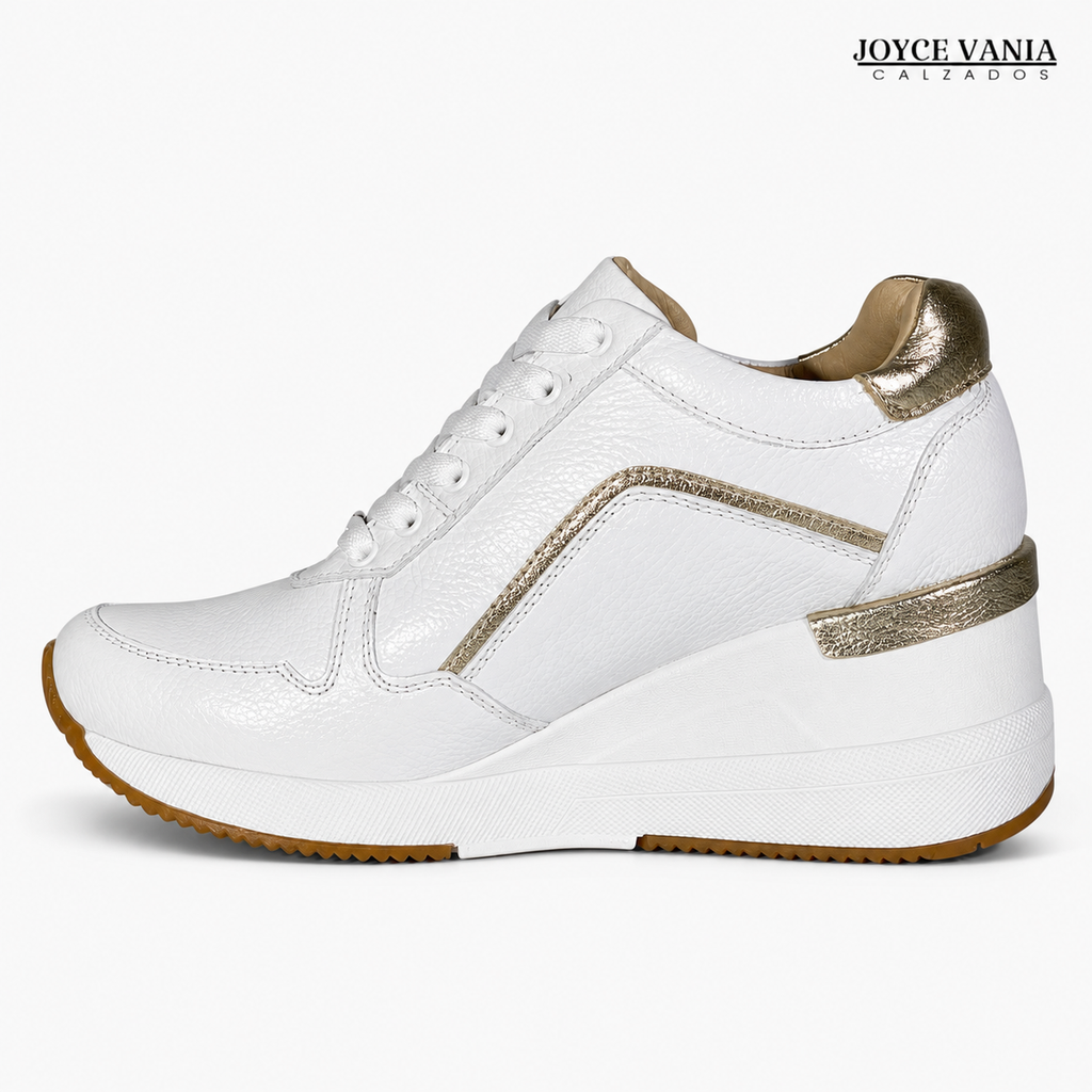 Zapatillas Urbanas de Cuero Mujer Alba blanco