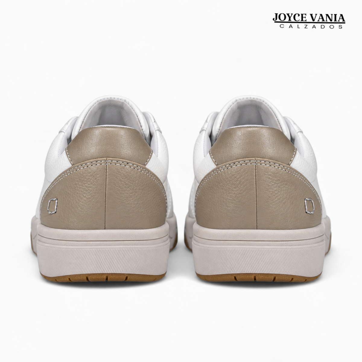 Zapatillas Urbanas Mujer de Cuero Noelia Blanco Beige