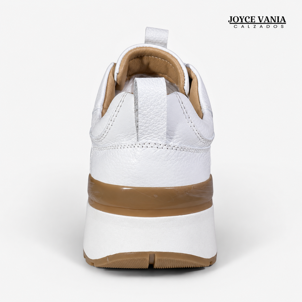 Zapatillas Urbanas Mujer de Cuero Gaia Blanco