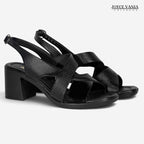 Sandalias de Cuero Mujer Plácida negro