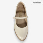 Zapatillas Urbanas de Cuero Mujer Sandra beige