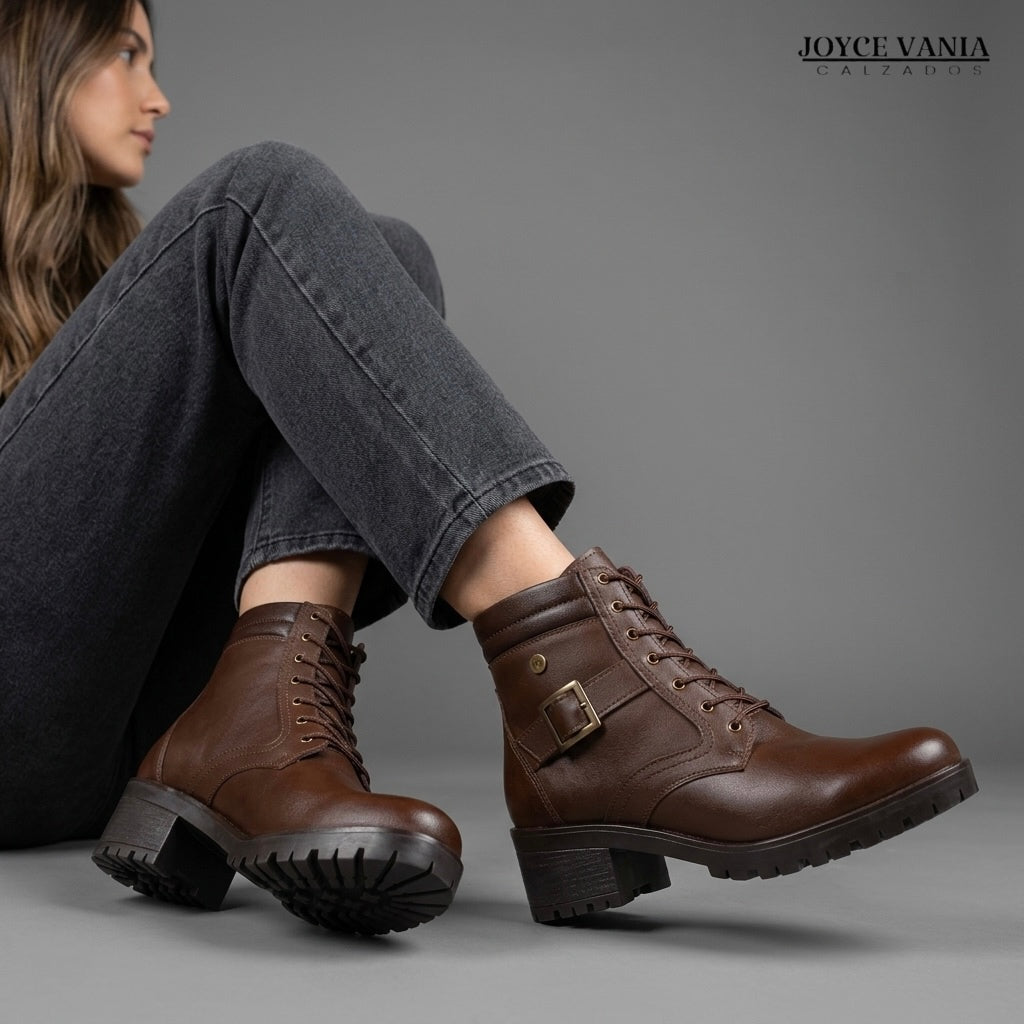 Botines Mujer de Cuero Isaura marrón
