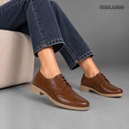Zapatillas Urbanas de Cuero Mujer Jane marrón