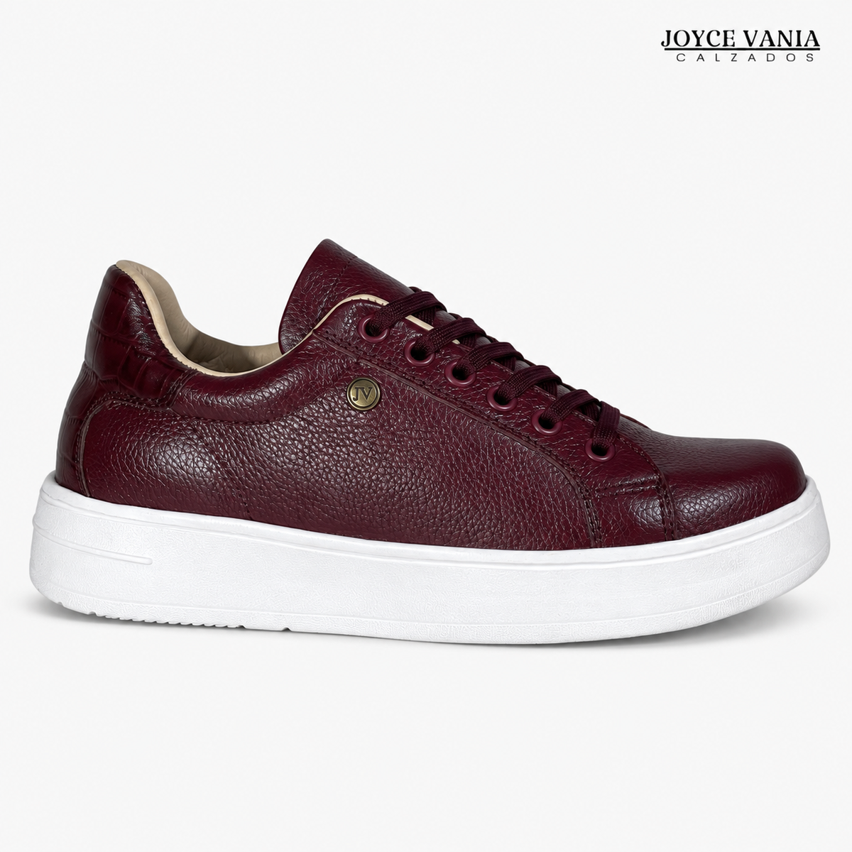 Zapatillas Urbanas de Cuero Mujer Senda vino borgoña