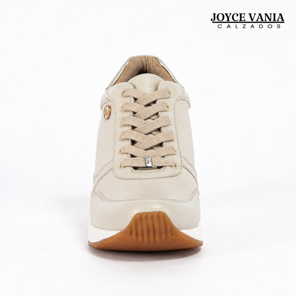 Zapatillas Urbanas Mujer de Cuero Conny Beige