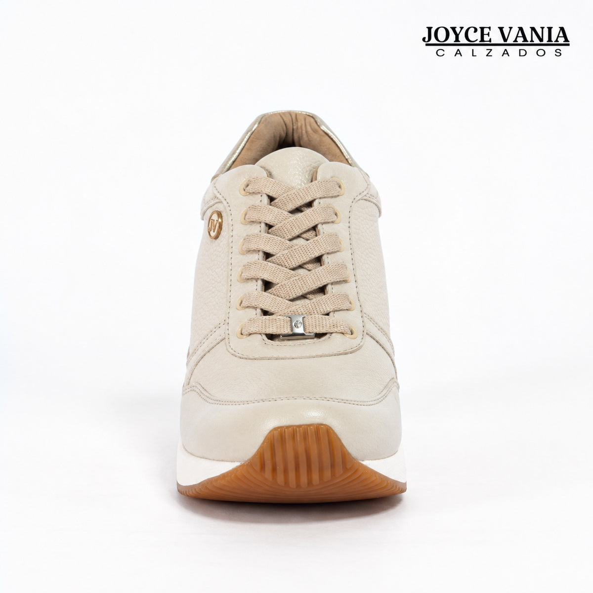 Zapatillas Urbanas Mujer de Cuero Conny Beige