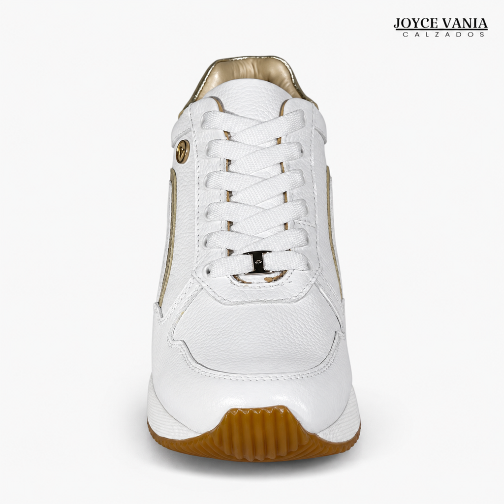 Zapatillas Urbanas de Cuero Mujer Alba blanco