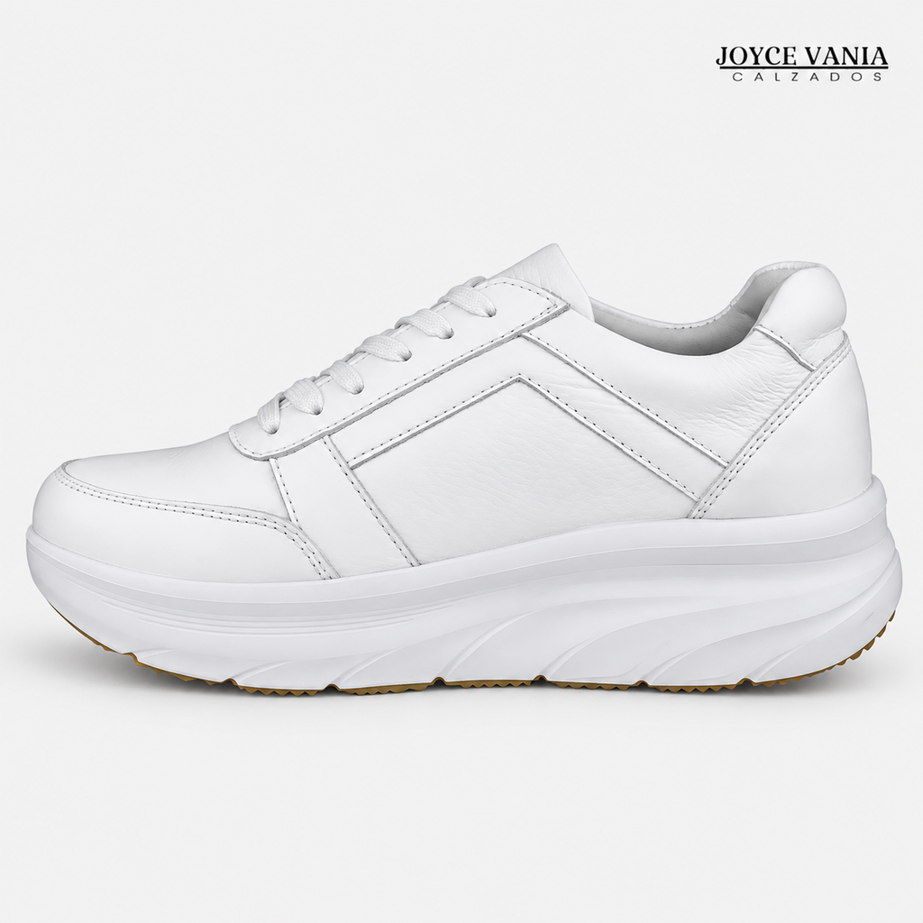 Zapatillas Urbanas Mujer de Cuero Ibeth Blanco