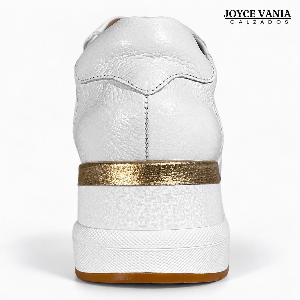 Zapatillas Urbanas Mujer de Cuero Conny Blanco
