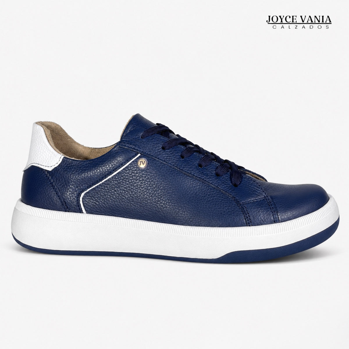 Zapatillas Urbanas de Cuero Mujer Mabel azul marino