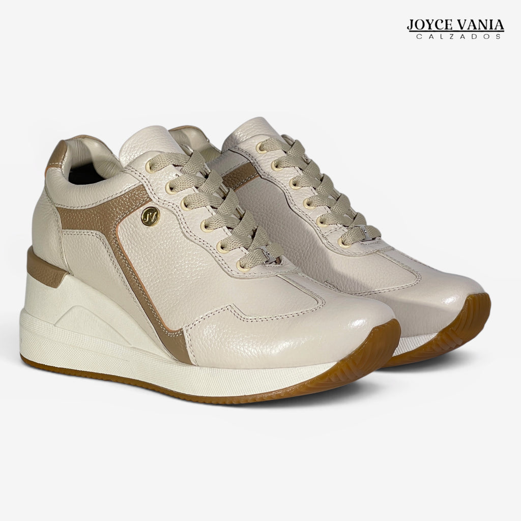 Zapatillas Urbanas de Cuero Mujer Siena beige
