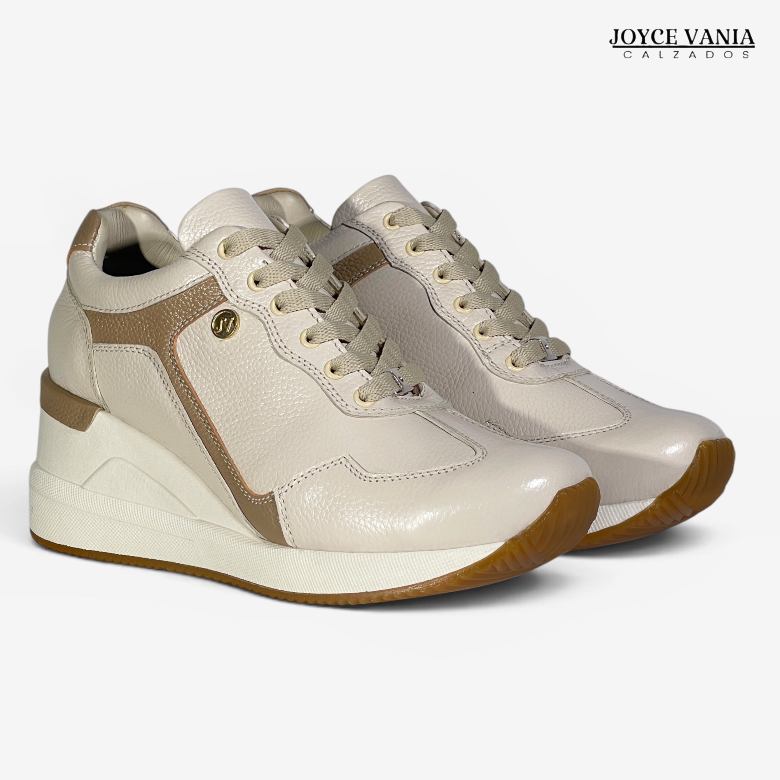 Zapatillas Urbanas de Cuero Mujer Siena beige